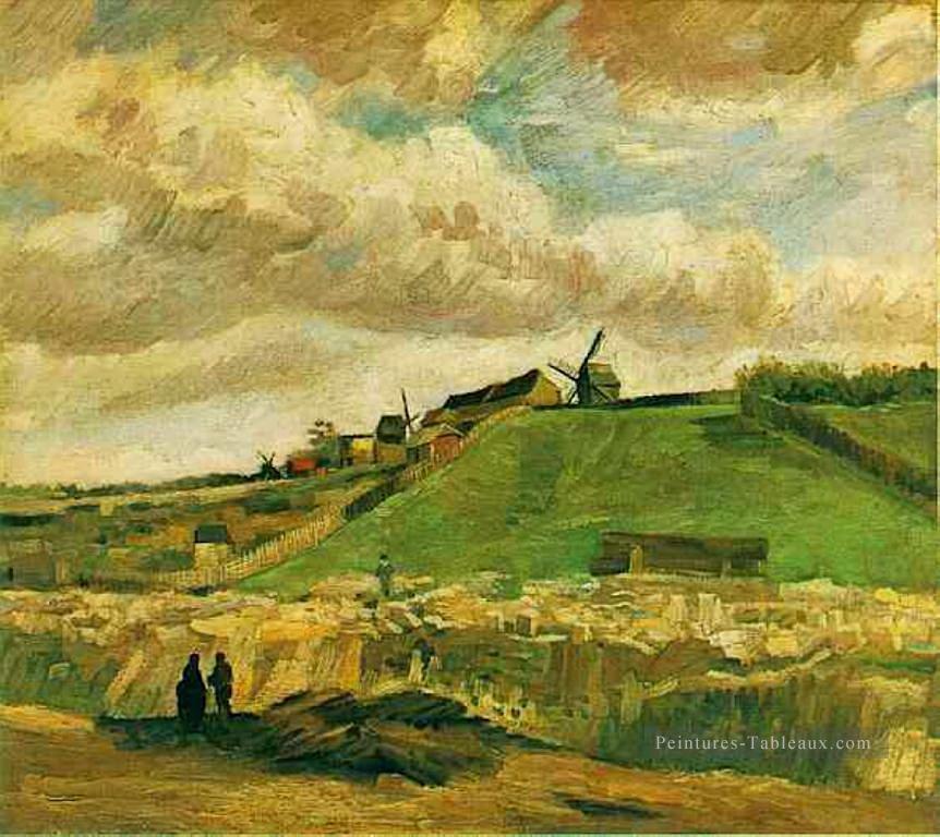 La colline de Montmartre avec la carrière Vincent van Gogh Peintures à l'huile
